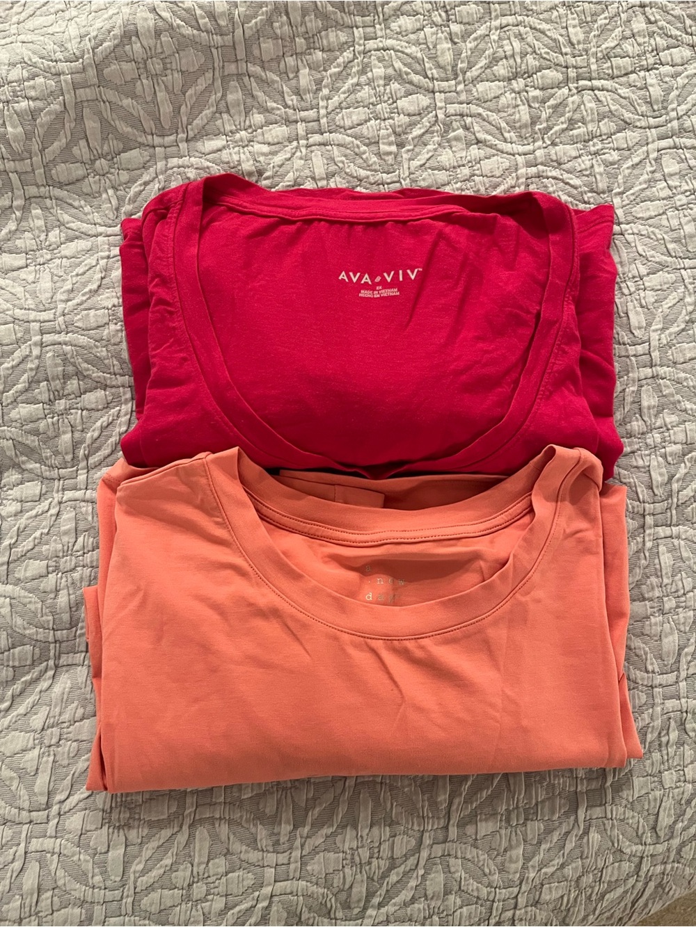 💚 2 for $45 EUC Lot: 2 Summer T-Shirts Ava & Viv & A New Day Short Slv Tops 2X
